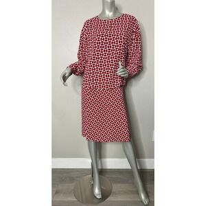 Primark Red White Geometric Print Skirt and Top Set 2 Piece Blouse Midi Skirt